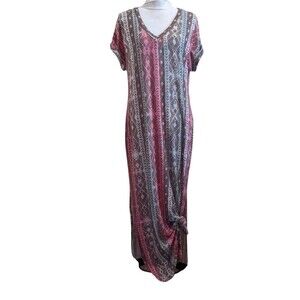 LILYPAD Swimsuit Cover Loungewear Side Tie Maxi Dress Medium